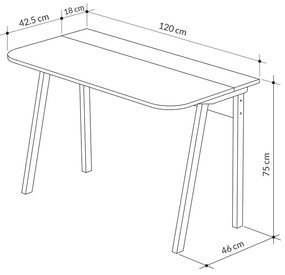 ΓΡΑΦΕΙΟ ΕΡΓΑΣΙΑΣ LUTON MEGAPAP ΧΡΩΜΑ ΦΥΣΙΚΟ ΟΞΙΑΣ 120X60X75ΕΚ.