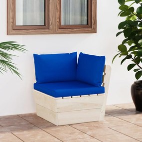 Καναπές Κήπου Γωνιακός από Παλέτες Εμποτισμένο Ξύλο Ερυθρελάτης - Μπλε