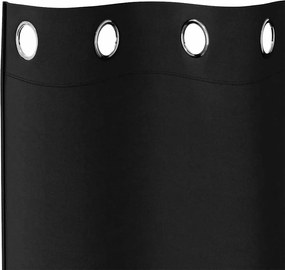 vidaXL Κουρτίνες Μαύρης Ύφανσης με Δαχτυλίδια 2 pcs Μαύρο