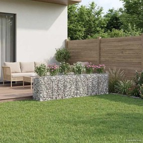 vidaXL Ανασηκωμένο κρεβάτι gabion 3 pcs Ασημί