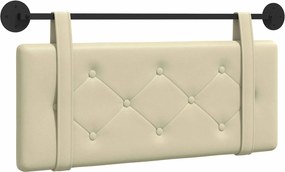 vidaXL Κρεμαστό Κεφαλάρι Επιτοίχιο Κρεμ 100 cm Τεχνητό Δέρμα