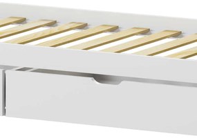 Παιδικό κρεβάτι Mellin τ.Montessori με 2 συρτάρια pakoworld ξύλο πεύκου σε λευκή απόχρωση 90x190εκ