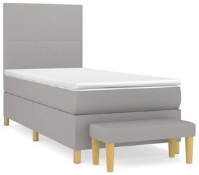 ΚΡΕΒΑΤΙ BOXSPRING ΜΕ ΣΤΡΩΜΑ ΑΝΟΙΧΤΟ ΓΚΡΙ 90X190 ΕΚ. ΥΦΑΣΜΑΤΙΝΟ 3136957