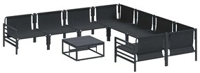 vidaXL Σετ Καναπέ Κήπου 9 pcs Ανθρακί Ατσάλι