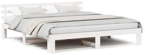 vidaXL Σκελετός Κρεβατιού Λευκό 200 x 200 cm Μασίφ ξύλο πεύκου