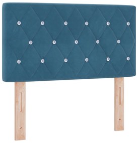 vidaXL Κρεβάτι Box Spring με Στρώμα  Δακρύσι Blue 80x200 cm Βελούδο