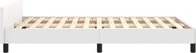 vidaXL Πλαίσιο Κρεβατιού χωρίς στρώμα Λευκό 120x190 εκ.Συνθ. Δέρμα