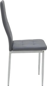 Καρέκλα Cube PU γκρι-πόδι χρωμίου 41x46x97 εκ.