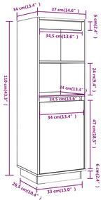 ΝΤΟΥΛΑΠΙ ΨΗΛΟ ΓΚΡΙ 37 X 34 X 110 ΕΚ. ΑΠΟ ΜΑΣΙΦ ΞΥΛΟ ΠΕΥΚΟΥ 813517