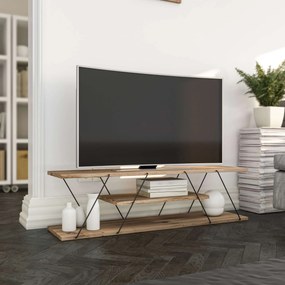 Έπιπλο Τηλεόρασης Μαύρο / Καρυδί CLONI 120x33x33