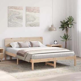 vidaXL Σκελετός Κρεβατιού Φυσικό 200 x 200 cm Μασίφ ξύλο πεύκου