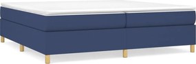 vidaXL Κρεβάτι Boxspring με Στρώμα Μπλε 200x200 εκ. Υφασμάτινο
