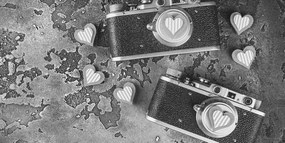 Εικόνα δύο ρετρό καμερών σε ασπρόμαυρο - 100x50