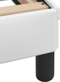 vidaXL Κρεβάτι με Στρώμα Hvar Λευκό 200x200 εκ. Συνθετικό Δέρμα