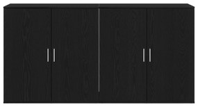 vidaXL Μπουφέδες 2 τεμάχια Μαύρος Δρύς 79x38x80 εκ Επεξεργασμένο Ξύλο