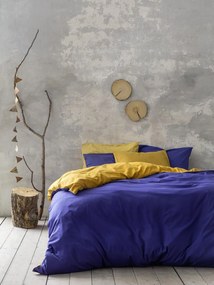 ΥΠΕΡΔΙΠΛΟ ΠΑΠΛΩΜΑ 220x240cm NIMA - ABALONE BLUE/MUSTARD BEIGE