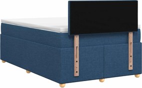 vidaXL Κρεβάτι box spring με στρώμα Μπλε 120 x 200 cm Ύφασμα