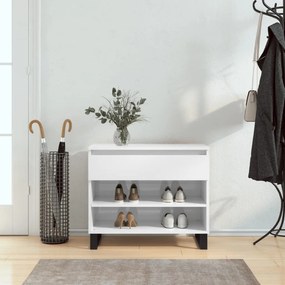 vidaXL Παπουτσοθήκη Γυαλιστερή Λευκή 70x36x60 εκ. Επεξεργασμένο Ξύλο