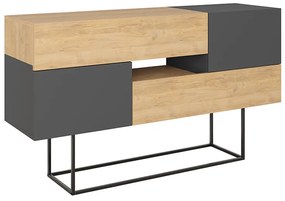 Μπουφές Eros Megapap φυσικό οξιάς - ανθρακί 145x40x82εκ.