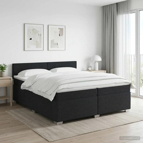 vidaXL Κρεβάτι box spring με στρώμα Μαύρο 200 x 200 cm Ύφασμα