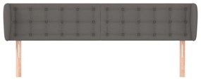 Κεφαλάρι με Πτερύγια Γκρι 203x23x78/88 εκ. Συνθετικό Δέρμα 3117256