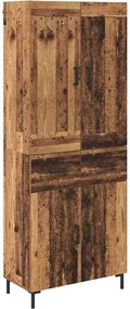 vidaXL Highboard με συρτάρι 2 pcs Παλιό Ξύλο Επεξεργασμένο ξύλο