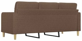 vidaXL Καναπές Τριθέσιος Καφέ 180 εκ. Υφασμάτινος
