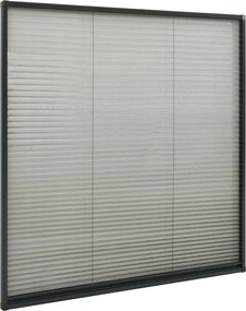 vidaXL Σήτα Παραθύρου Πλισέ Ανθρακί 120 x 120 εκ. από Αλουμίνιο