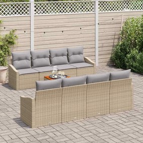 vidaXL Σετ Καναπέ Κήπου 7 pcs Beige, ανοιχτό γκρι