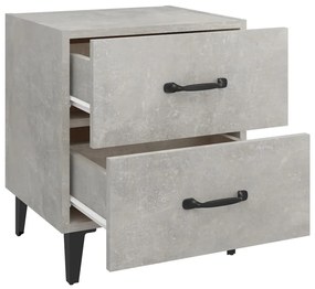vidaXL Κομοδίνα 2 τεμ. Γκρι Σκυροδέματος 40 x 35 x 47,5 εκ.