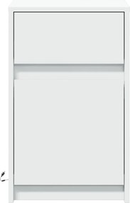 vidaXL Κομοδίνο με Φώτα LED Λευκό από Επεξεργασμένο ξύλο