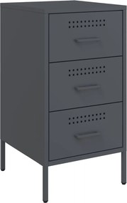vidaXL Κομοδίνο Ανθρακί 36x39x68 εκ. από Χάλυβα