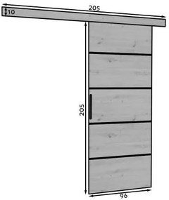 Συρόμενη πόρτα Mulan-Gkri-Μήκος: 96 εκ.
