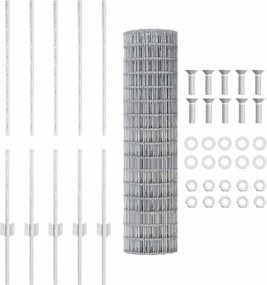 vidaXL Τεντώτο με στήριγμα Ασημί 1 x 10 m Ατσάλι