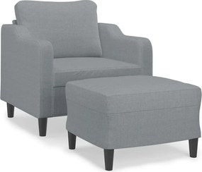 vidaXL Πολυθρόνα Ανοιχτό Γκρι 60 εκ. Υφασμάτινη με Υποπόδιο