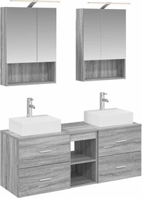 vidaXL Σετ Επίπλων Μπάνιου 5 pcs Γκρι Sonoma