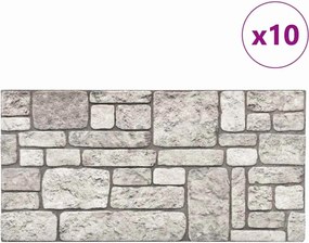 vidaXL Πάνελ τοίχου 10 pcs Γκρι 100 x 50 cm Αφρός EPS
