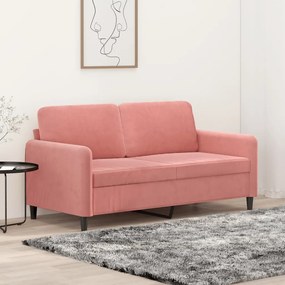 vidaXL Καναπές Διθέσιος Ροζ 140 εκ. Βελούδινος