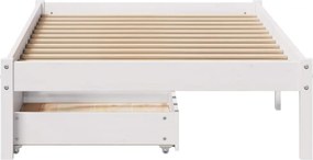 vidaXL Σκελετός Κρεβ. Χωρίς Στρώμα Λευκό 75x190 εκ Μασίφ Πεύκο