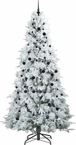 vidaXL Τεχνητό Χριστουγεννιάτικο Δέντρο με Άξονα με βάση Λευκό 240 cm