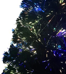 vidaXL Χριστουγεννιάτικο Δέντρο Τεχν &amp; Βάση Πράσινο Οπτικές Ίνες 150εκ