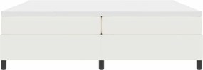 vidaXL Κρεβάτι με ελατήρια Κρέμα και Λευκό 200 x 200 cm
