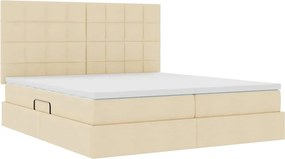 vidaXL Κρεβάτι Αποθήκης με στρώμα Κρέμ 180 x 200 cm Τεχνητό Δέρμα