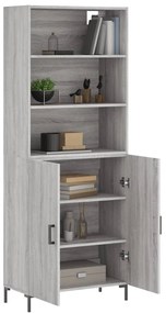 vidaXL Ντουλάπι Γκρι Sonoma 69,5 x 34 x 180 εκ. Επεξεργασμένο Ξύλο