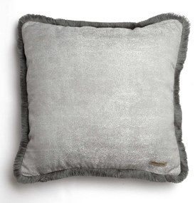 Μαξιλαροθήκη Διακοσμητική Kedros Grey-Silver Trimming Aslanis Home 60Χ60 Βαμβάκι-Chenille