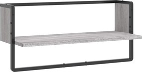 vidaXL Ράφι Τοίχου με Μπάρα Γκρι Sonoma 65x25x30 εκ.
