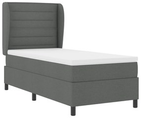 vidaXL κρεβάτι box spring  με στρώμα σκούρο γκρι 80x200 εκ. ύφασμα
