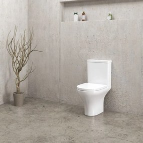 Karag AMFIPOLIS ROUND TR 125 Σετ Λεκάνη Χαμηλής Πίεσης Rimless Λευκό Πορσελάνη