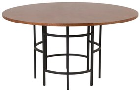 Τραπέζι Dallas 243, Καφέ, Μαύρο, 74cm, 33 kg, Ινοσανίδες μέσης πυκνότητας, Φυσικό ξύλο καπλαμά, Μέταλλο | Epipla1.gr