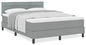 vidaXL Κρεβάτι box spring με στρώμα Ανοιχτό γκρι 140 x 190 cm ύφασμα